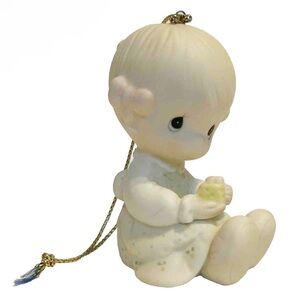 Vintage 1984 Precious Moments Love Is Kind Ceramic Ornament Girl Gift Enesco